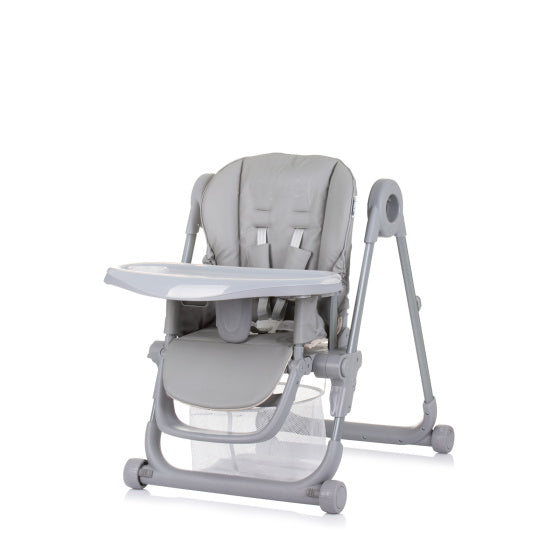 Chipolino Chef High Couche avec coussin de plats de siège gris pur