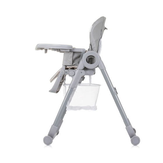 Chipolino Chef High Couche avec coussin de plats de siège gris pur