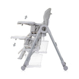 Chipolino Chef High Couche avec coussin de plats de siège gris pur