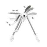 Chipolino Milk Shake 2 en 1 chaise haute chaise à bascule Ash Gris blanc