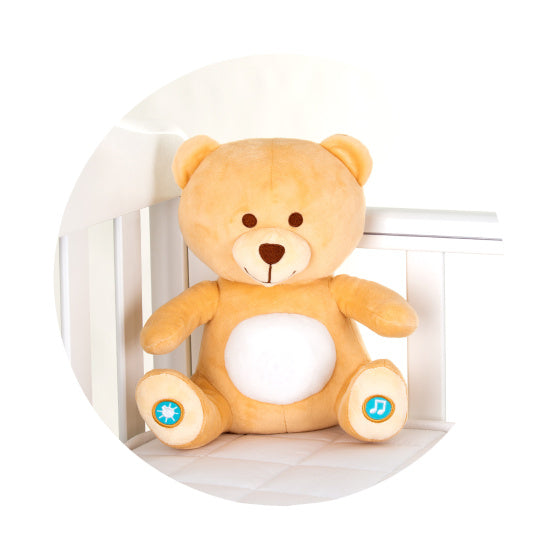 Chipolino en peluche bébé lampe de nuit câline avec une lumière musicale