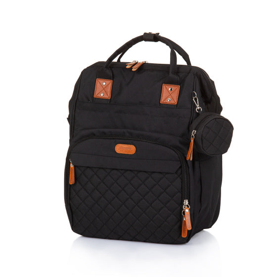 Sac à couches de sac à dos chipolino avec beaucoup d'espace de rangement obsidien noir