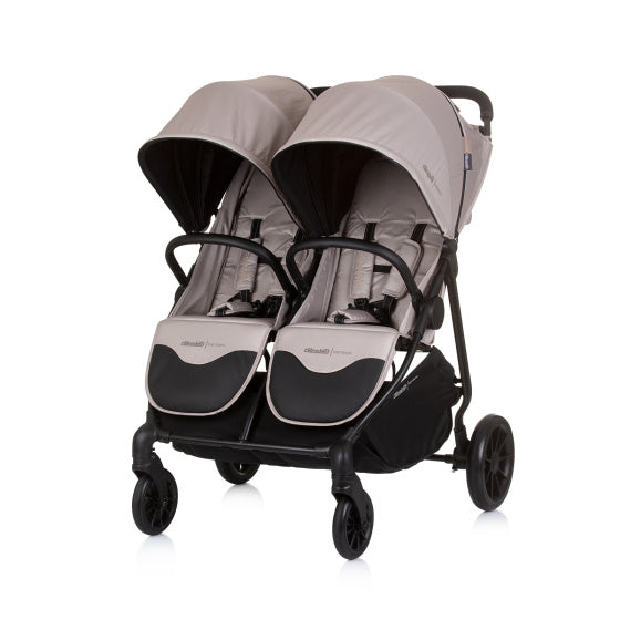 Poussette pliante Chipolino pour 2 personnes beige macadamia noir