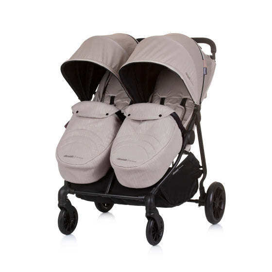 Poussette pliante Chipolino pour 2 personnes beige macadamia noir