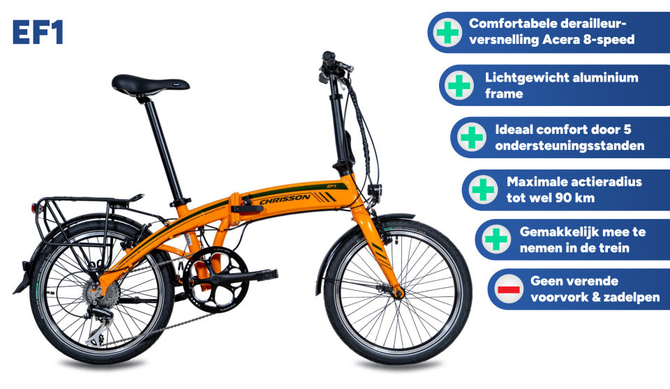 Chrisson ef1 20 pouces 32 cm unisexe 8sp v-brakes orange