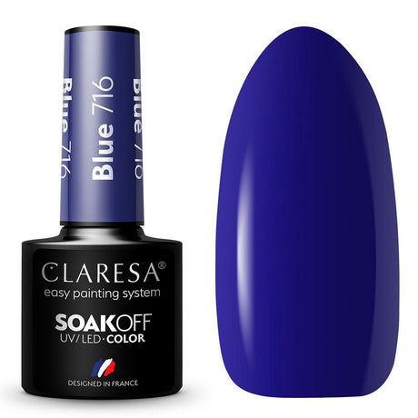 Claresa Vernis Gel UV LED 5 ml Bleu 716 Baies Complètes