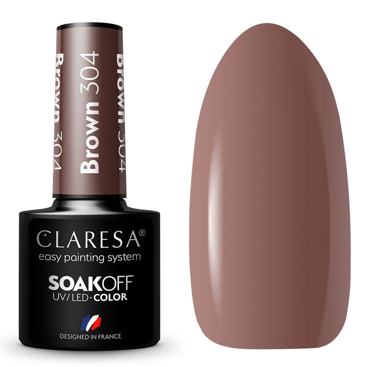 Claresa vernis gel uv led 5 ml marron 304 emmène-moi à la rivière