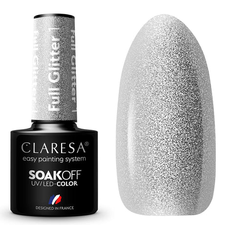 Claresa Vernis Gel UV LED 5 ml Full Glitter 1 Argent