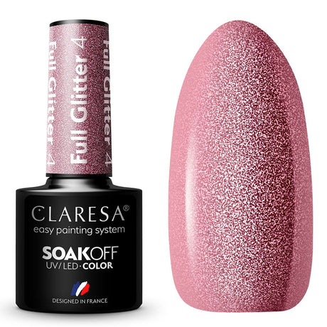 Claresa Vernis Gel UV LED 5 ml Full Glitter 4 Rose Froid