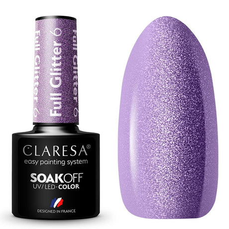 Claresa Vernis Gel UV LED 5 ml Full Glitter 6 Violet