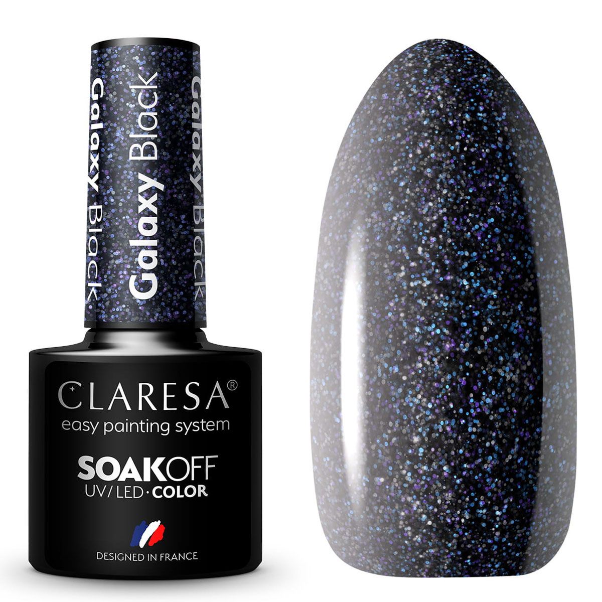 Claresa Vernis Gel UV LED 5 ml Noir Galaxie