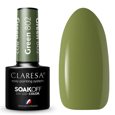 Claresa vernis gel uv led 5 ml vert 802 emmène-moi à la rivière