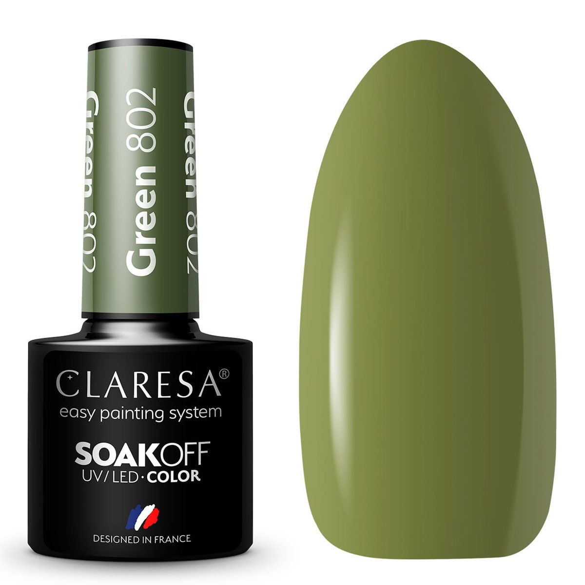 Claresa vernis gel uv led 5 ml vert 802 emmène-moi à la rivière