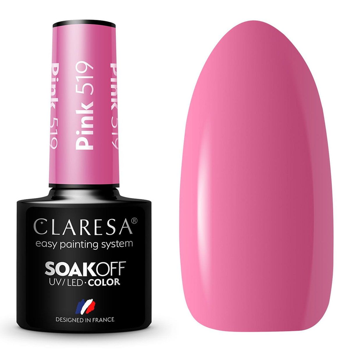 Claresa vernis gel uv led 5ml rose 519 jardin ensoleillé