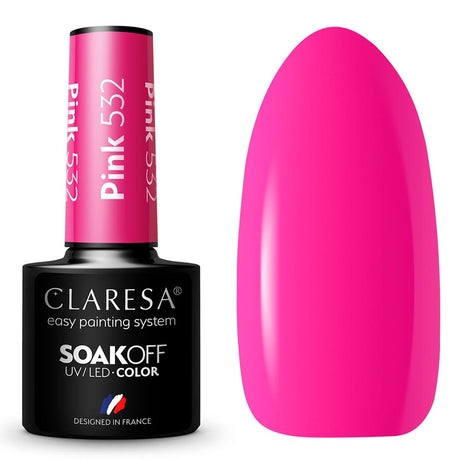 Claresa vernis gel uv led 5ml rose 532 jardin ensoleillé