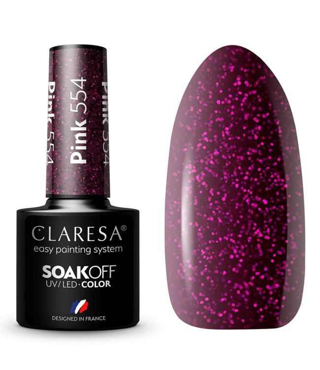 Claresa vernis gel uv led 5ml rose 554 sentiments chaleureux