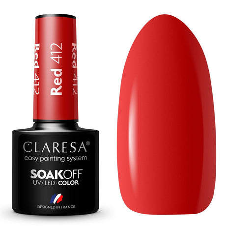 Claresa vernis gel uv led 5 ml rouge 412 emmène-moi à la rivière