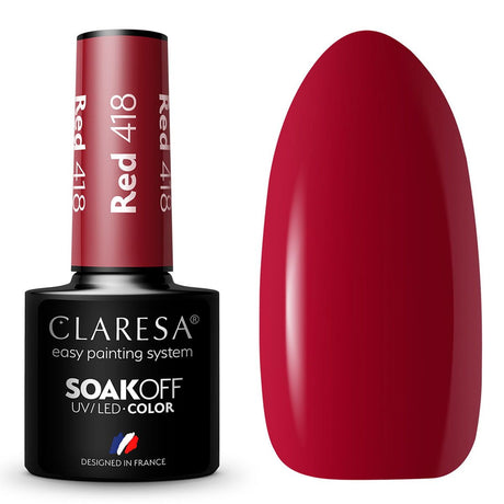 Claresa vernis gel uv led 5 ml rouge 418 emmène-moi à la rivière