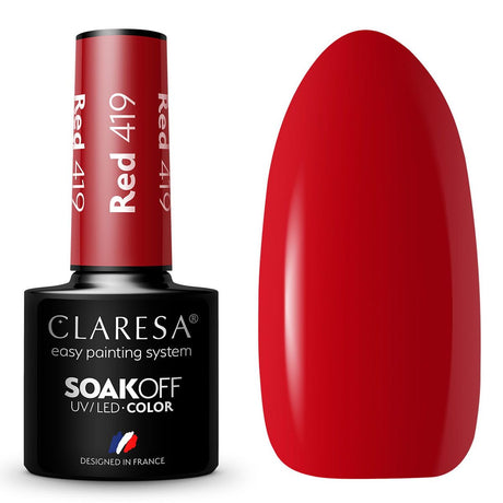 Claresa vernis gel uv led 5ml rouge 419 sentiments chaleureux