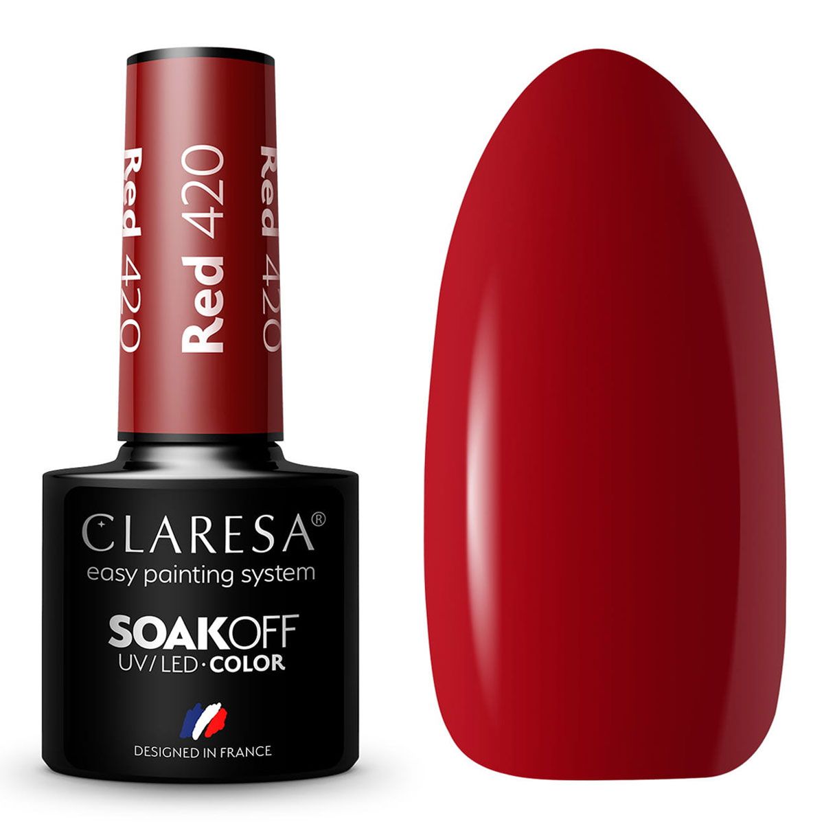 Claresa vernis gel uv led 5ml rouge 420 baies pleines