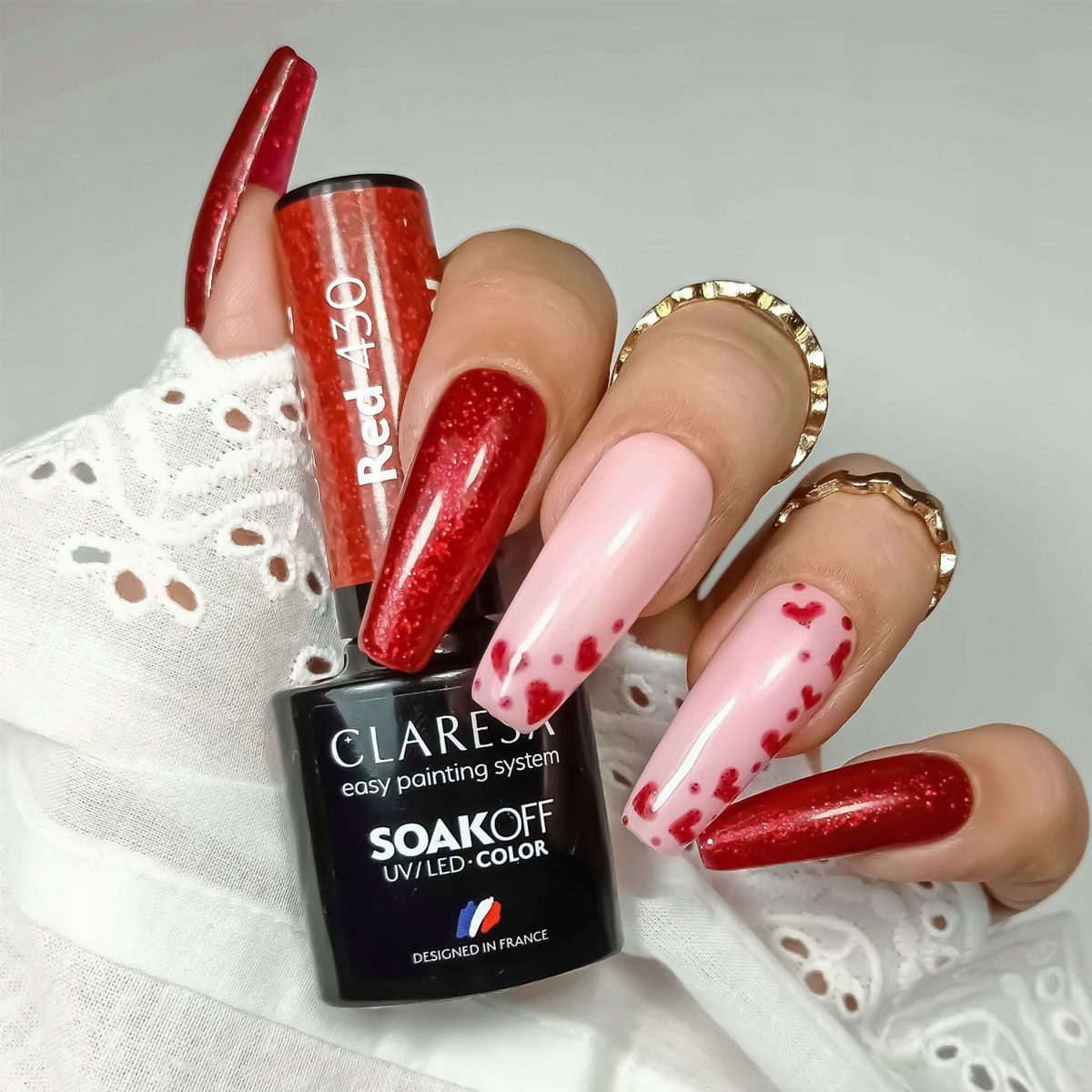 Claresa Vernis Gel UV LED 5 ml Rouge 430 Rainbow Explosion
