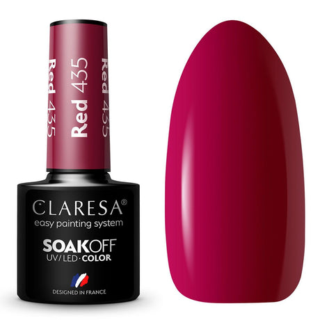Claresa vernis gel uv led 5ml rouge 435 sentiments chaleureux
