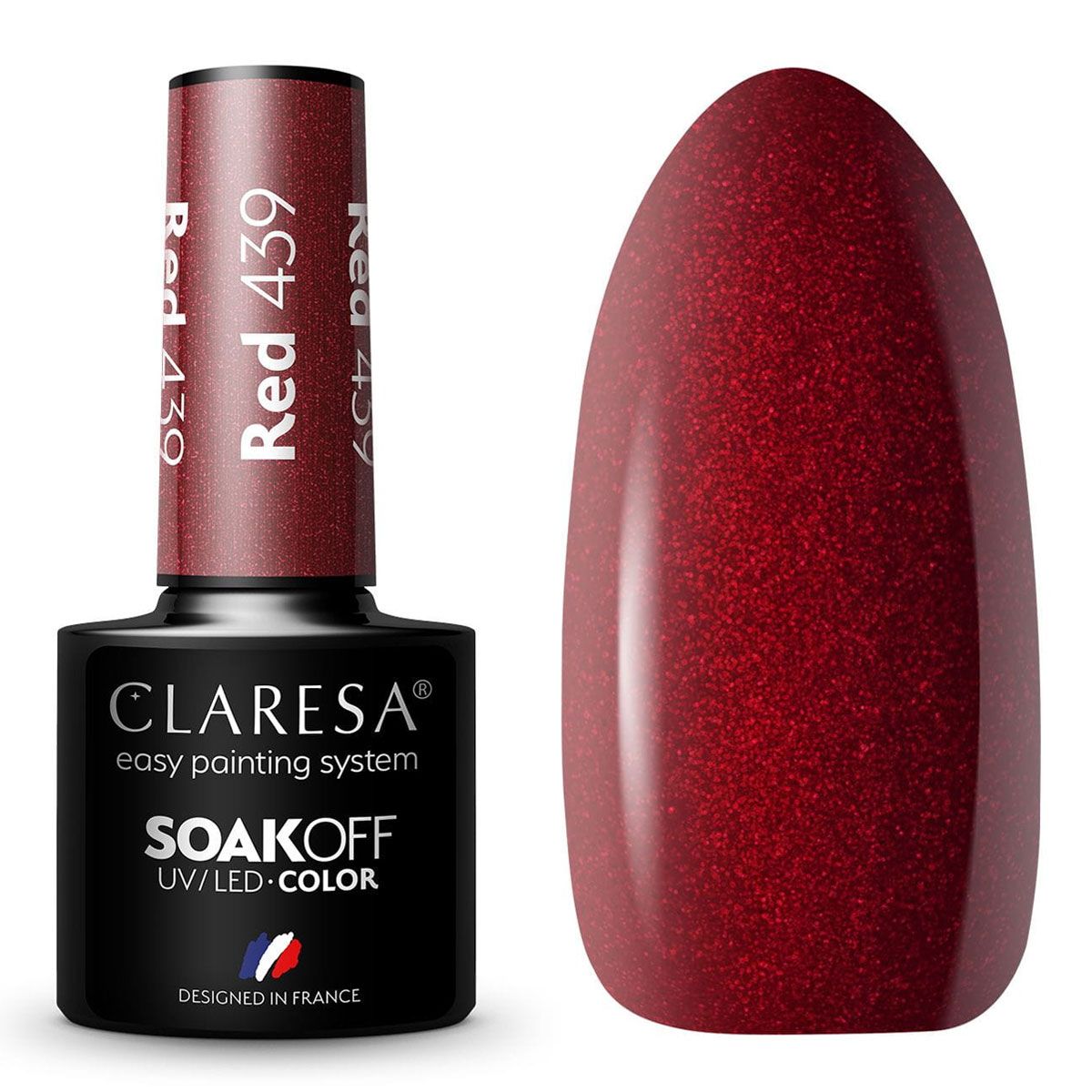 Claresa vernis gel uv led 5ml rouge 439 sentiments chaleureux