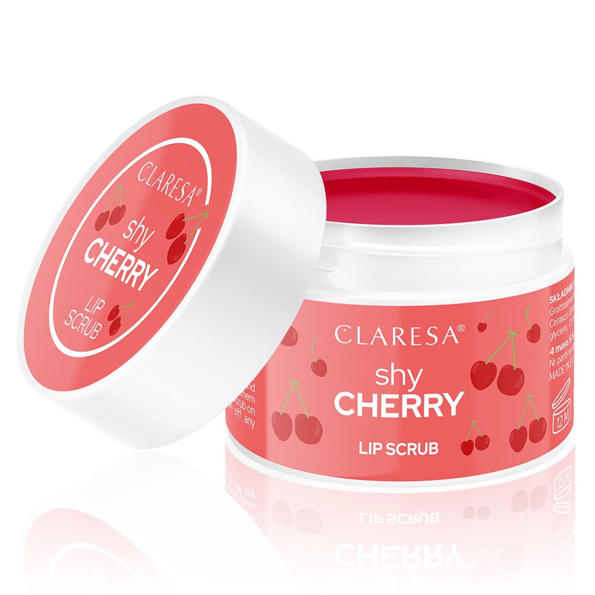 Claresa gommage à lèvres cerise timide 15gr.