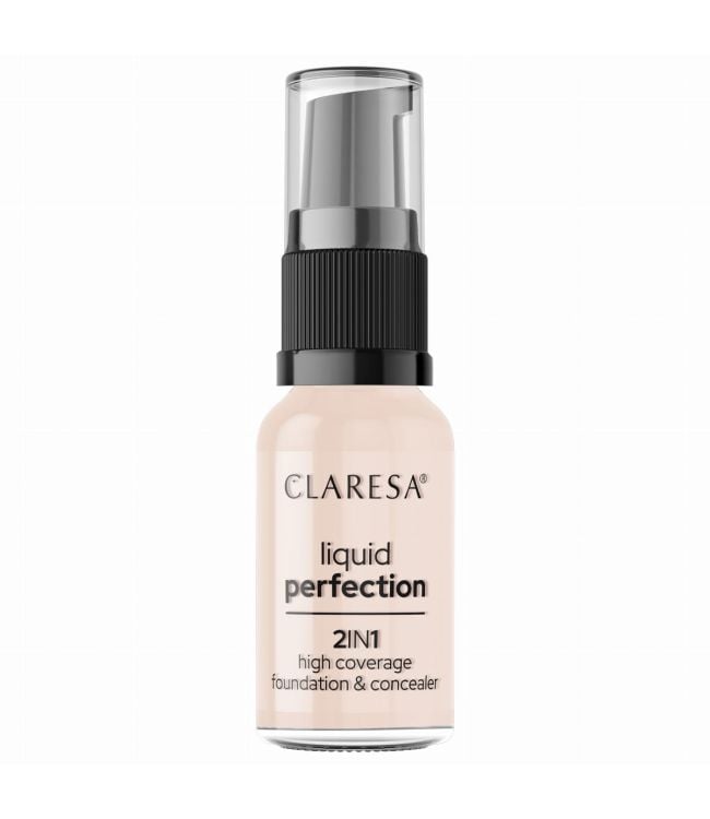 Claresa liquid perfection correcteur et fond de teint 2-en-1 101 light 18gr.