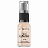 Claresa liquid perfection correcteur et fond de teint 2-en-1 102 médium chaud 18gr.