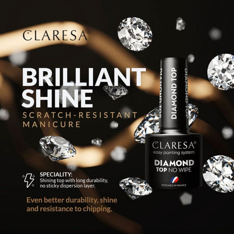 Claresa top coat diamant sans lingette 5ml