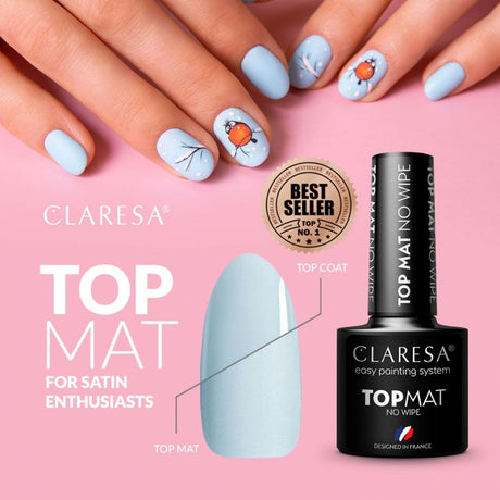 Claresa top coat mat sans lingette 5ml