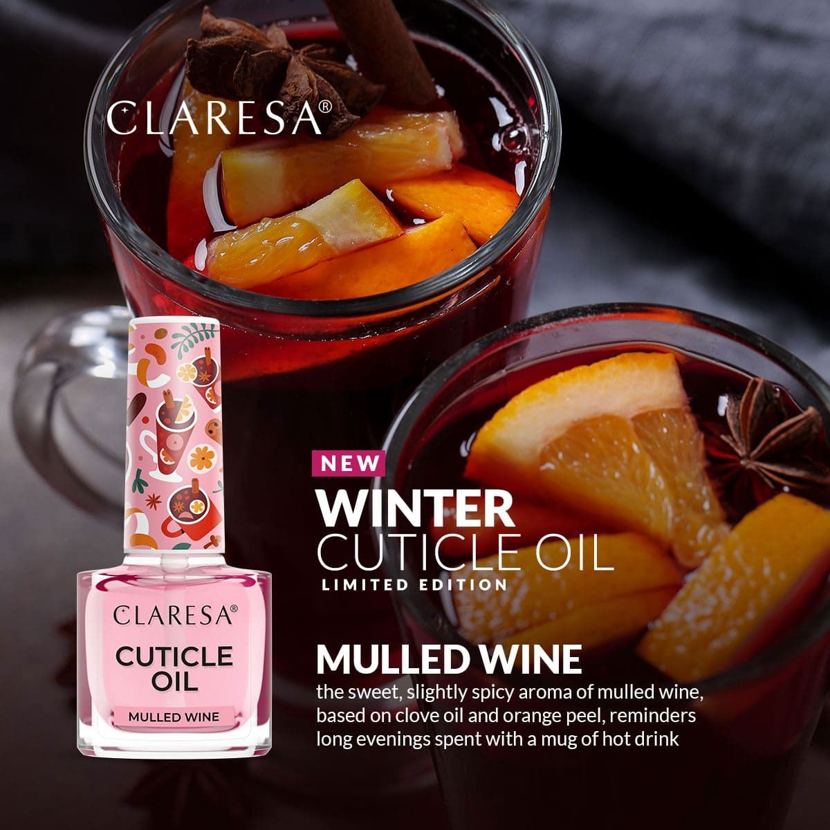 Claresa huile pour cuticules vin chaud 5ml