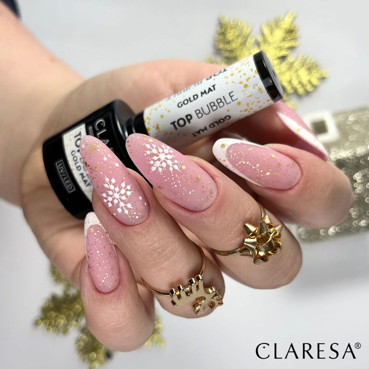 Claresa top coat bubble gold mat sans lingette 5ml