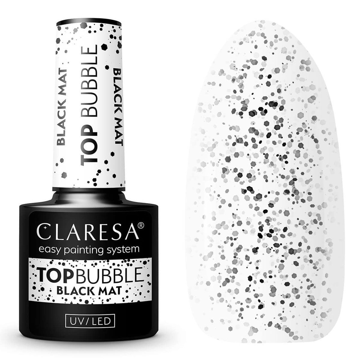 Claresa top coat bubble noir mat sans lingette 5ml