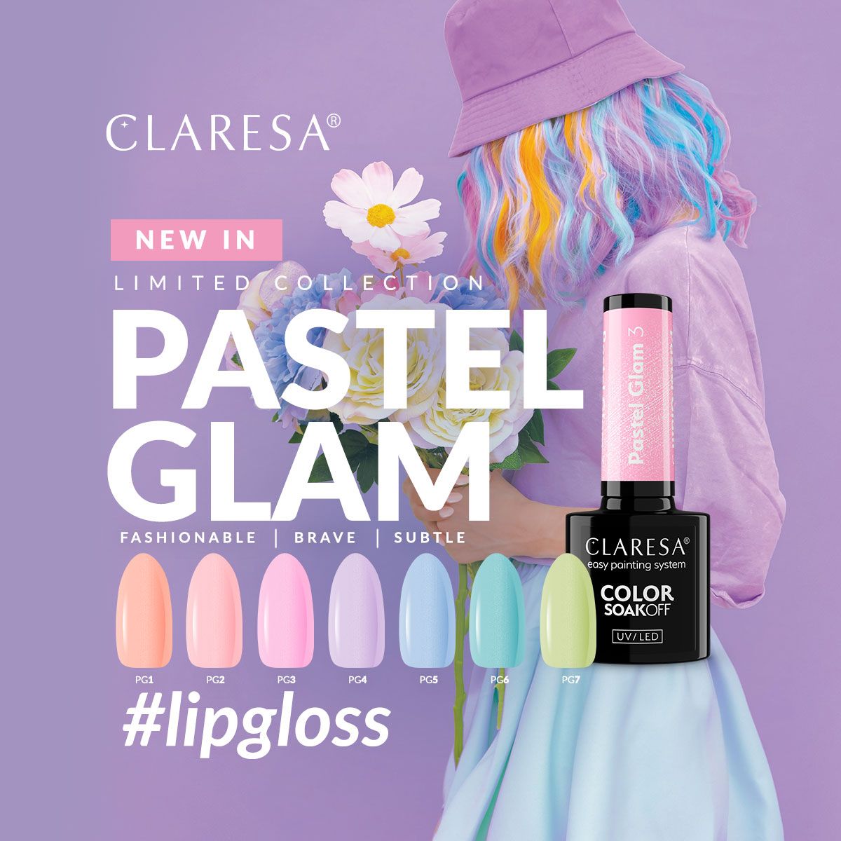 Claresa Vernis Gel UV LED 5 ml Pastel Glam 1