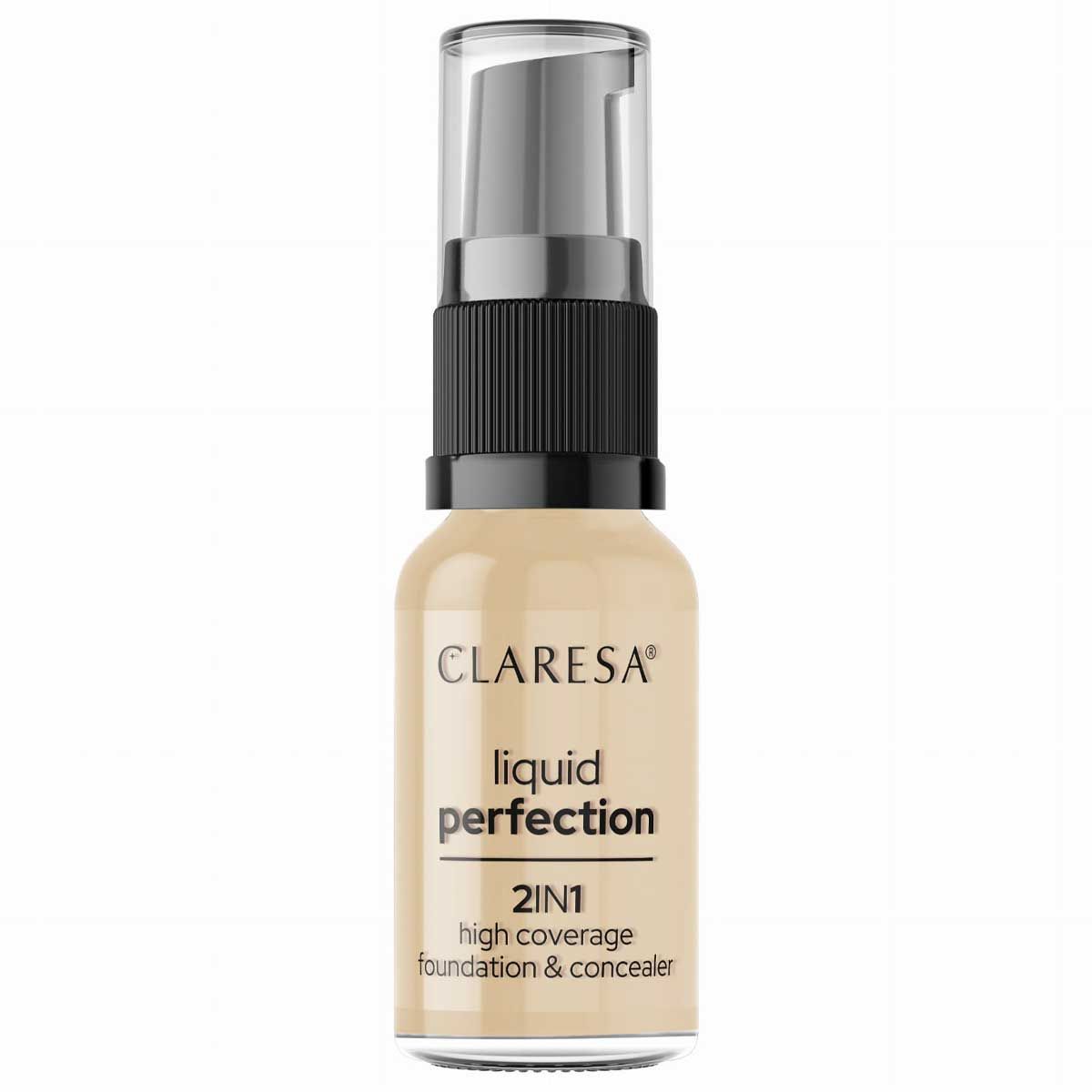 Claresa liquid perfection correcteur et fond de teint 2-en-1 103.5 light nude 18gr.