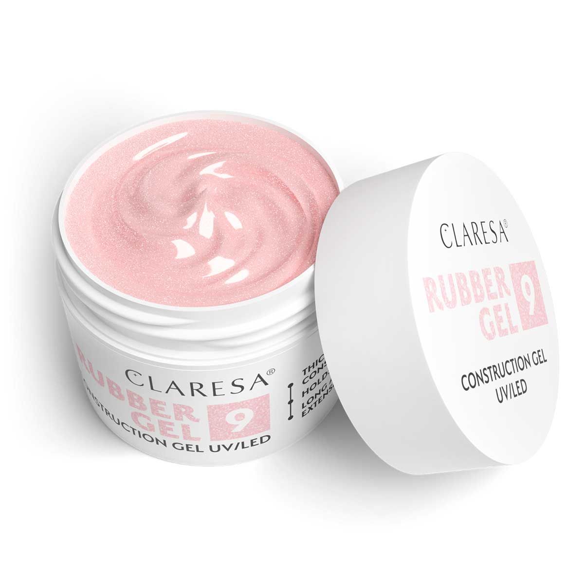 Gel de caoutchouc Claresa 9 rose scintillant 90gr.
