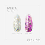 Claresa megastar argent scintillement uv led art gel 10gr.