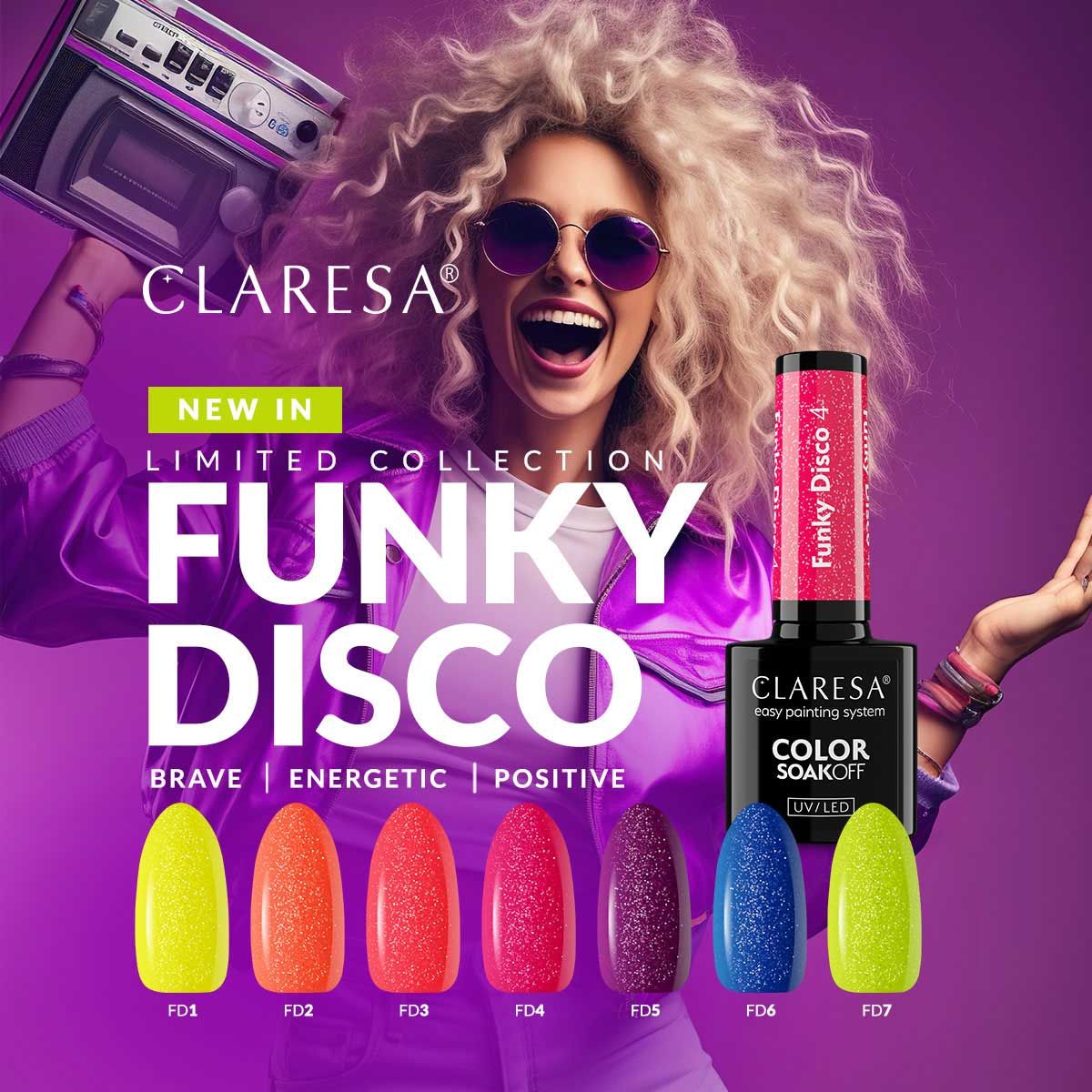 Claresa Vernis Gel UV LED 5 ml Funky Disco 7 Lime Light