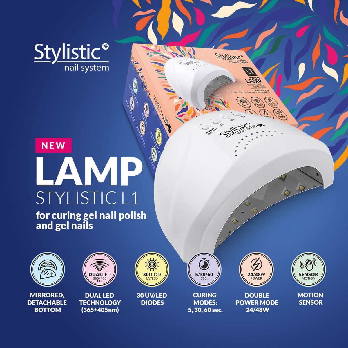 Lampe LED UV Stylistic L1 double 48W blanche