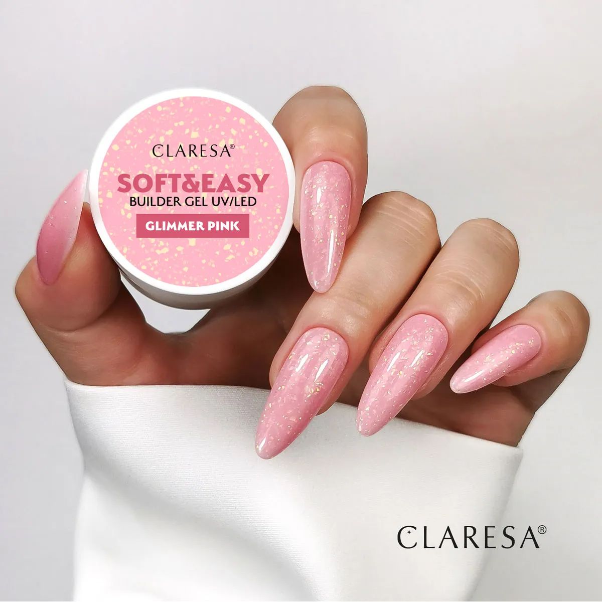 Claresa kératine soft easy builder gel brillant rose 90gr.