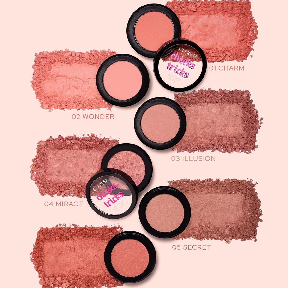 Claresa joues astuces poudre blush 01 charme 4gr.