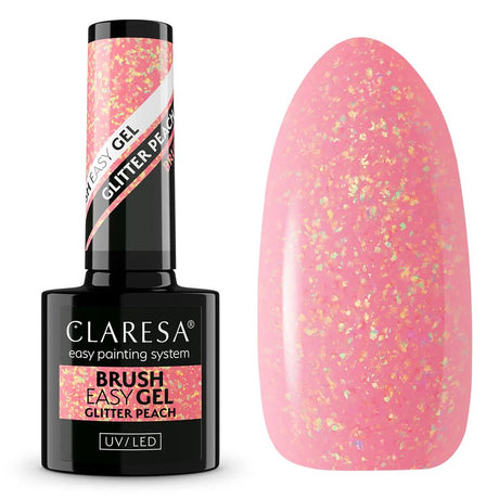 Claresa pinceau gel facile pailleté pêche 5ml