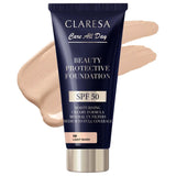 Claresa fond de teint protecteur beauté spf 50 1w léger chaud 30ml
