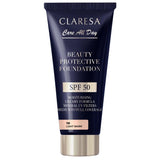 Claresa fond de teint protecteur beauté spf 50 1w léger chaud 30ml