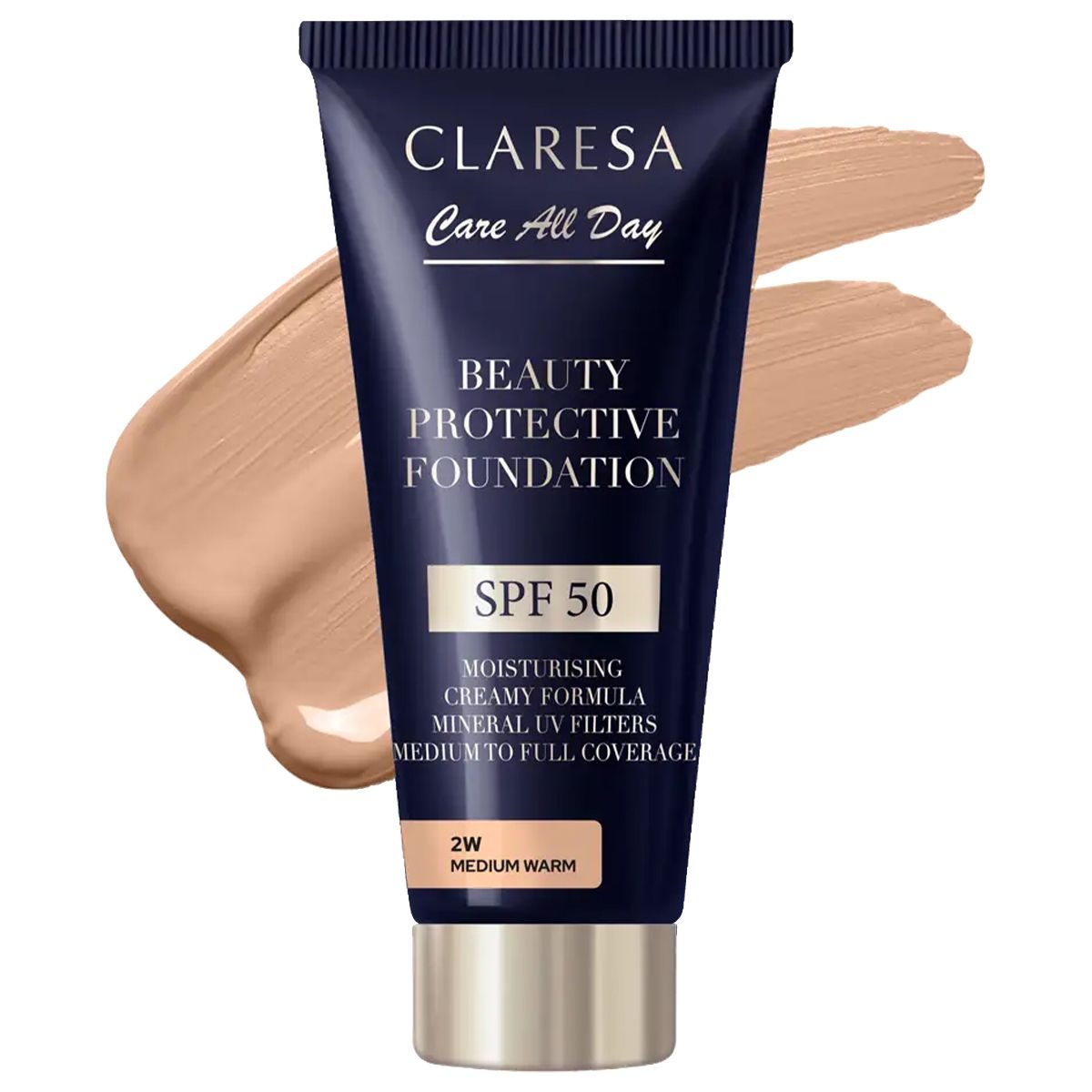 Claresa beauty fond de teint protecteur spf 50 2w moyen chaud 30ml