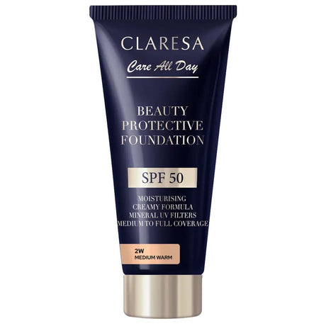 Claresa beauty fond de teint protecteur spf 50 2w moyen chaud 30ml