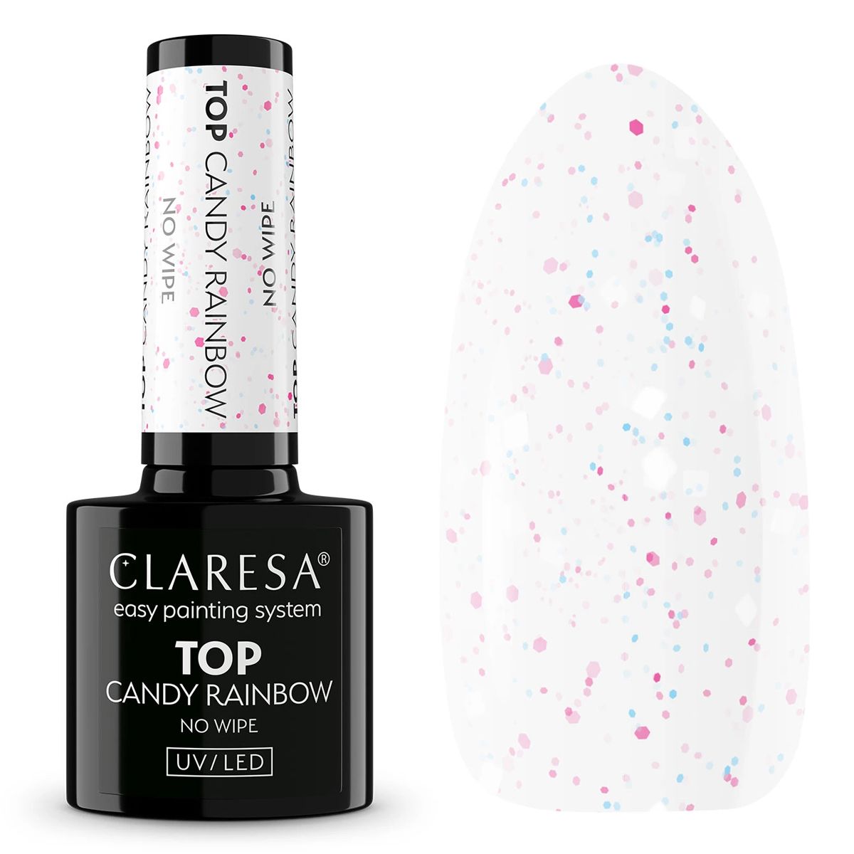 Claresa top coat sans lingette bonbons arc-en-ciel 5ml