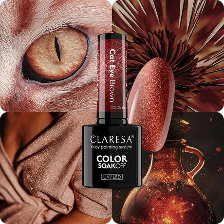 Claresa vernis gel uv led 5ml alchimie de couleur - marron oeil de chat